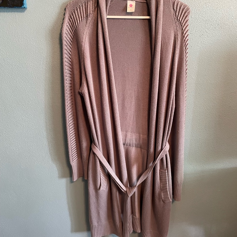 Women's Taupe Cardigan Sweater